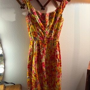 Vintage Floral Sequin Sleeveless Dress